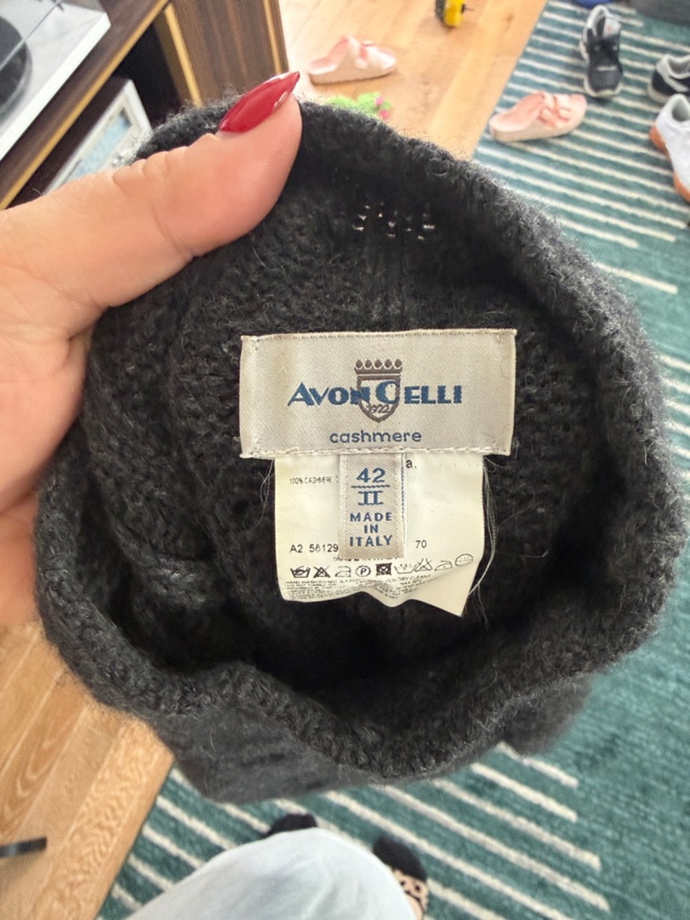 Classic Charcoal Cable Turtleneck Sweater - Women - Picture 6 of 7